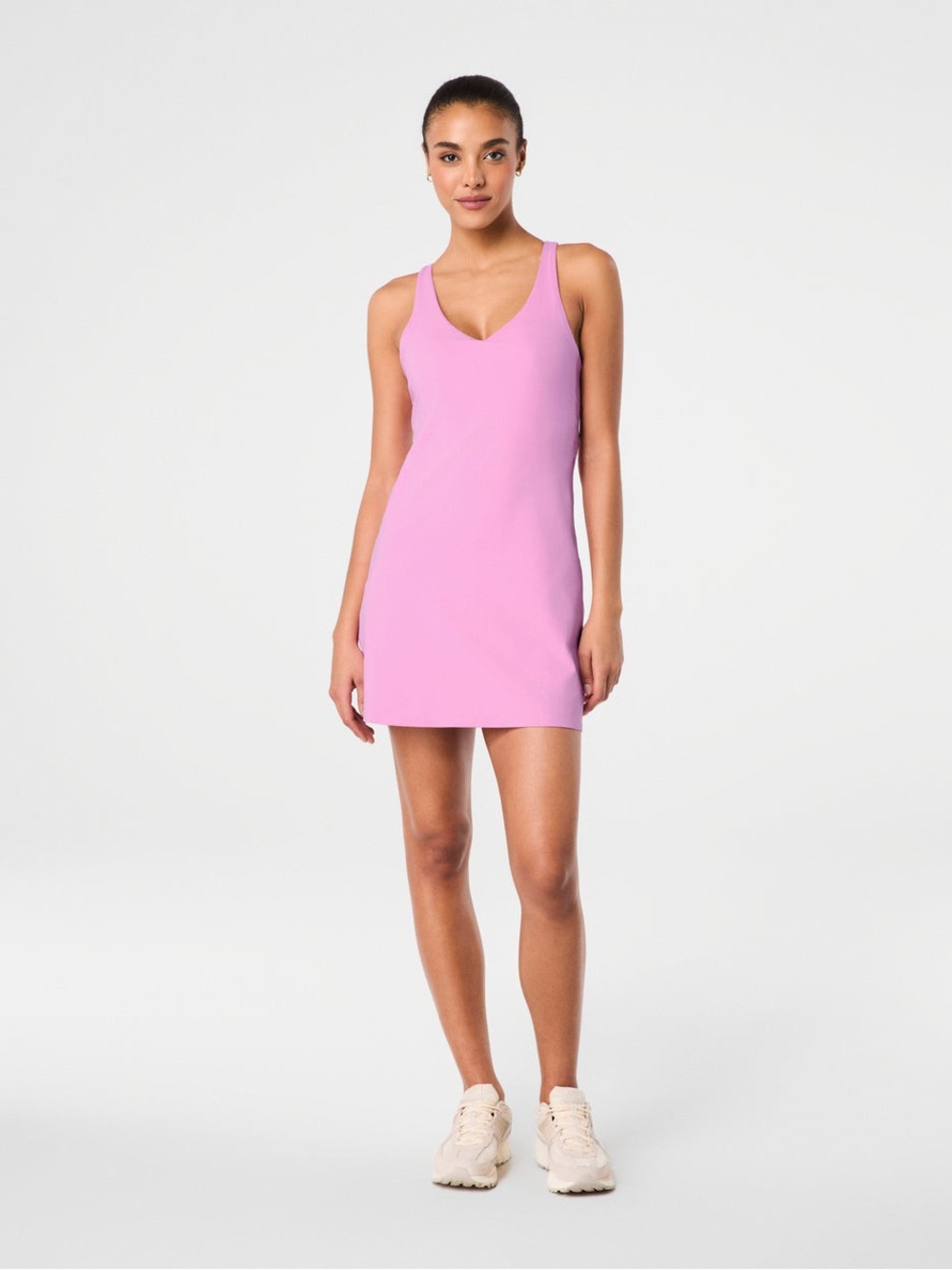 SPANX Shape Get Moving Pink Dress Medium Golf Active Tennis Preppy Pickleball
